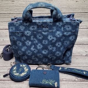 PINK Victoria's Secret Denim Floral Tote